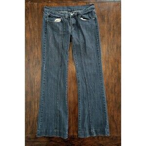 TBB Thunderbird Brand Trouser 28S Jeans Wide Leg Flare Embellished Pocket Y2K